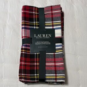 Lauren Ralph Lauren NWT Set of 4 Tartan Dinner Napkins